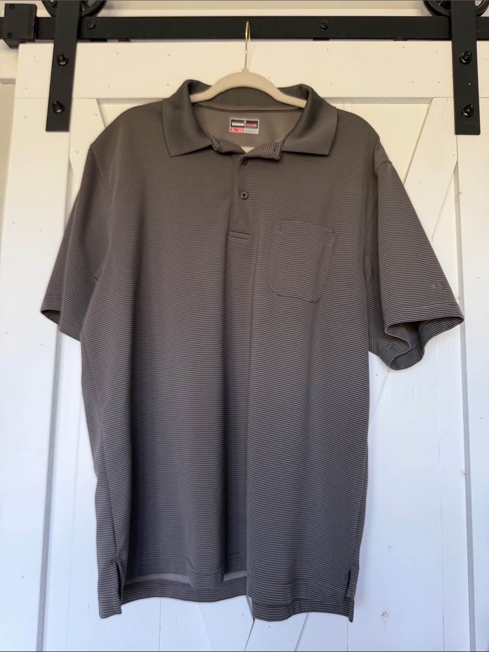 Grand Slam Performance Ribbed Golf Polo Shirt Mens XL Gray Outdoor Athletic